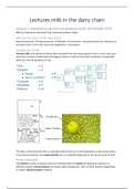 Notes Lectures 'Milk in the dairy chain'