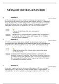 NURS 6521 MIDTERM EXAM 2020 / NURS6521 MIDTERM EXAM 2020  (100 CORRECT Q & A IN EACH VERSION, TOTAL: 35 Q & A)