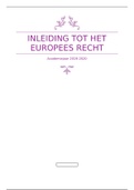 SAMENVATTING : Inleiding tot het Europees en Internationaal recht 