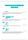 NURS 6501 Advanced Pathophysiology FINAL EXAM Graded A 2020