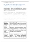 BTEC Business Level 3 Unit 3 - Introduction to Marketing - Task 3 - P3, P4, M2, D2 - describe how a selected organisation uses marketing research to contribute to the development of its marketing plans