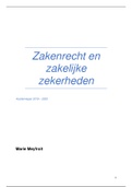 Samenvatting Zakenrecht en Zakelijke zekerheden