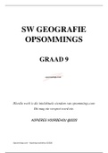 SW Geografie opsommings (Graad 9)