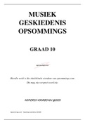 Musiek opsommings kwartaal 3 en 4 (Graad 10)