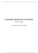 Algemene Menselijke Fysiologie: lestranscripties / notities, Powerpoints & handboek (allesomvattende cursus!)