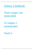 Cultuur 1 toets C 2018-2019