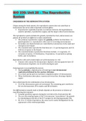 BIO 230: Unit 20 – The Reproductive System UNIQUENESS OF THE REPRODUCTIVE SYSTEM STUDY GUIDE.