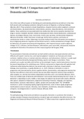 NR 603 Week 1 Comparison and Contrast Assignment: Dementia and Delirium/ NR 603 Advanced Clinical Diagnosis And Practice Across The Lifespan Practicum Graded A 2020