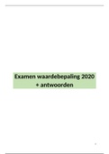 Examenvragen Waardebepaling 2020 met antwoorden