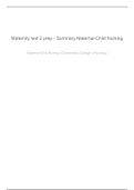 Maternal-Child Nursing (NR 327) Maternity test 2 prep - Summary Maternal-Child Nursing