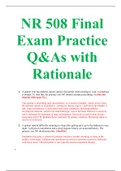  NR508 Final Exam / NR 508 Final Exam Question Bank (2020/2021, Latest): Chamberlain College of Nursing (Verified answers, Scored A)