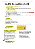 Complete Guide Professional Nursing I (NUR 3805) Head To Toe Assessment Guide