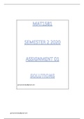 MAT1581 ASSIGNMENT 01 semester 2 2020