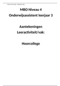 Aantekeningen Leerjaar 3 Onderwijsassistent