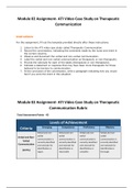 NUR2356 Module 02 Assignment- ATI Video Case Study on Therapeutic Communication