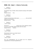 BIBL 104 Quiz 1, Quiz 2, Quiz 3, Quiz 4, Quiz 5, Quiz 6, Quiz 7, Quiz 8,  (Latest 3 versions), Question Answers, BIBL 104 SURVEY OF OLD AND NEW TESTAMENT, Liberty University.