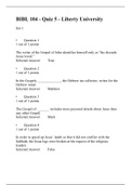 BIBL 104 Quiz 5, (Latest 3 versions),Question Answers, BIBL 104 SURVEY OF OLD AND NEW TESTAMENT, Liberty University.