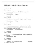 BIBL 104 Quiz 6, (Latest 3 versions),Question Answers, BIBL 104 SURVEY OF OLD AND NEW TESTAMENT, Liberty University.