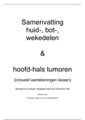 Samenvatting toets huid-, bot- en wekedelen en hoofd-hals oncologie