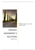 CRW2601 ASSIGNMENT 1 &2 SOLUTIONS SEMESTER 2 2020