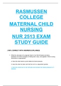 NUR 2513 / NUR2513: Maternal Child Nursing Final Exam Study Guide LATEST 2020 Rasmussen College