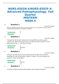 NURS 6501N-4 MIDTERM FALL QUARTER / NURS6501F-4-Advanced Pathophysiology  Fall Quarter  MIDTERM 2020/2021 FALL QUARTER GRADED A