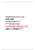ADL2601 ASSIGNMENT 2 SEMESTER 2 2020 ANSWERS 