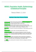 NR503 / NR 503: Population Health, Epidemiology & Statistical Principles Midterm Exam Study Guide Recap of Week 1, 2, 3 & 4 (2020 / 2021) Chamberlain College Of Nursing