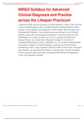 NR603 Syllabus for Advanced Clinical Diagnosis and Practice across the Lifespan Practicum