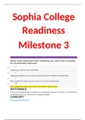 Sophia College Readiness Milestone 3, Latest Fall 2020 Answers_Already passed.