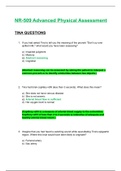 NR509 / NR 509: Advanced Physical Assessment {TINA Questions & Answers with Rationale} Latest 2020 / 2021 - Chamberlain College Of Nursing 