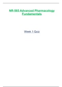 NR565 / NR 565: Advanced Pharmacology Fundamentals Week 1 Quiz (Fall 2020) Chamberlain College Of Nursing 