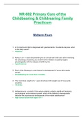 NR602 / NR 602: Primary Care of the Childbearing & Childrearing Family Practicum Midterm Exam Review (Latest 2020) Chamberlain College Of Nursing