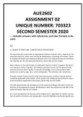 AUE2602 ASSIGNMENT 02 SEMESTER 2 2020