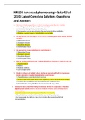 NR 508 Advanced pharmacology (Verified) Quiz 4 (Fall 2020) Latest Complete Solutions Questions and graded A