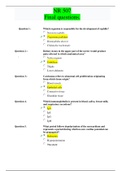 Chamberlain College of Nursing NR507 Week 8 Final Exam ( Version 7, 100 Q/A) / NR 507 Week 8 Final Exam (Newest 2020): Advanced Pathophysiology