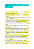 MED SURG 201 Week 9 OB Proctored Study Guide 