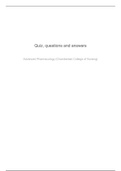 NR 508 Advanced Pharmacology Quiz, questions and answers (Chamberlain College of Nursing)