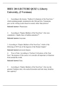 HIEU 201 LECTURE QUIZ 1,QUIZ 2.QUIZ 3,QUIZ 4,QUIZ 5,QUIZ 6,QUIZ 7,QUIZ 8 ANSWER (more VERSIONS each),Question with correct Answers,HIEU 201:HISTORY OF WESTERN CIVILIZATION I,LIBERTY UNIVERSITY	