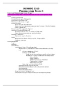 NURSING 3210 Pharmacology Exam 3: study guide