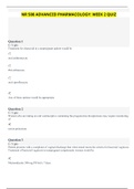 NR 508 ADVANCED PHARMACOLOGY: WEEK 2 QUIZ - graded A