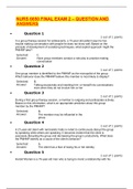NURS 6650 FINAL EXAM 2 – QUESTION AND ANSWERS