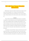 PSY 250 Final, Person Situation Interactions