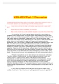 NSG 4029 Week 2 Discussion