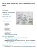 NR 509 Week 7 Immersion Physical Assessment Study Guide| Advanced Physical Assessment