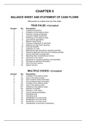 Test Bank Chapter 5 Balance Sheet and Statement of Cash Flows.