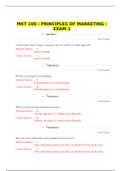 MKT 100 - PRINCIPLES OF MARKETING - EXAM 1/ MKT100 - PRINCIPLES OF MARKETING - EXAM 1(COMPLETE ANSWERS -100% VERIFIED) STRAYER UNIVERSITY  (LATEST 2020)	