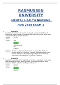 NUR2488 / NUR 2488 MENTAL HEALTH NURSING EXAM 1 LATEST GRADED A 2020/2021