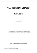 NW opsommings (Graad 7)