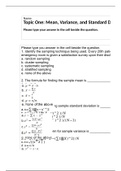 HLT 362V WEEK 1 ASSIGNMENT, MEAN VARIANCE STANDARD DEVIATION